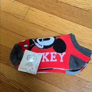Disney Mickey Mouse Red and Gray Socks